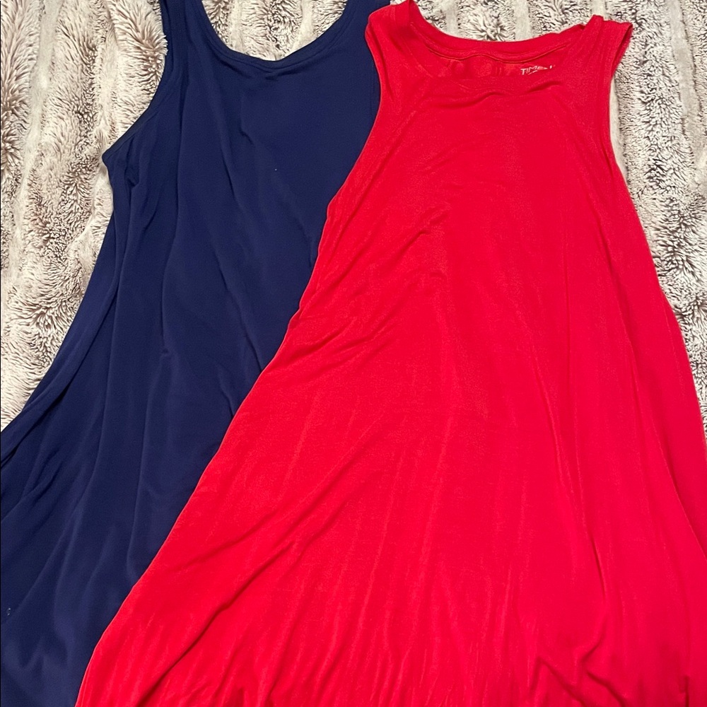 Time and Tru & old navy Vibrant Red & blue summer dresses